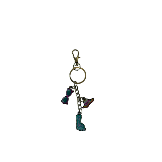 SUNHAT, SUNGLASS & FOOT KEY CHAIN