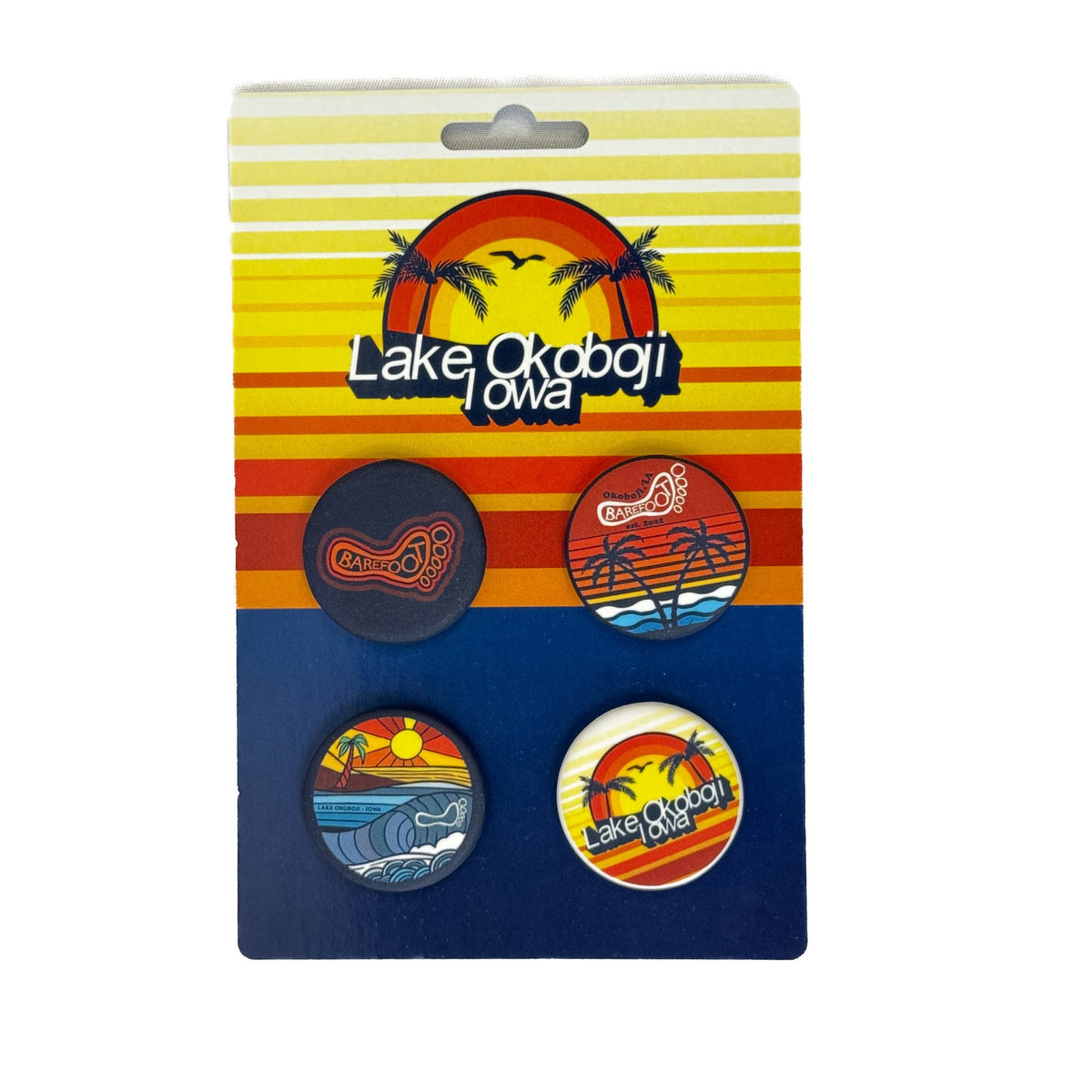 LAKE OKOBOJI BUTTON CARD