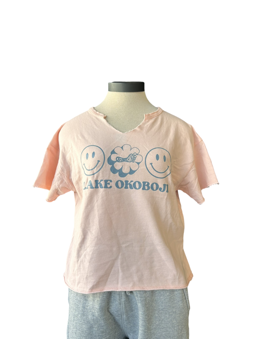 MINERAL WASH CROP TEE SMILEYS