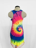 BAREFOOT- TIE DYE BEADED COVER-UP TANK