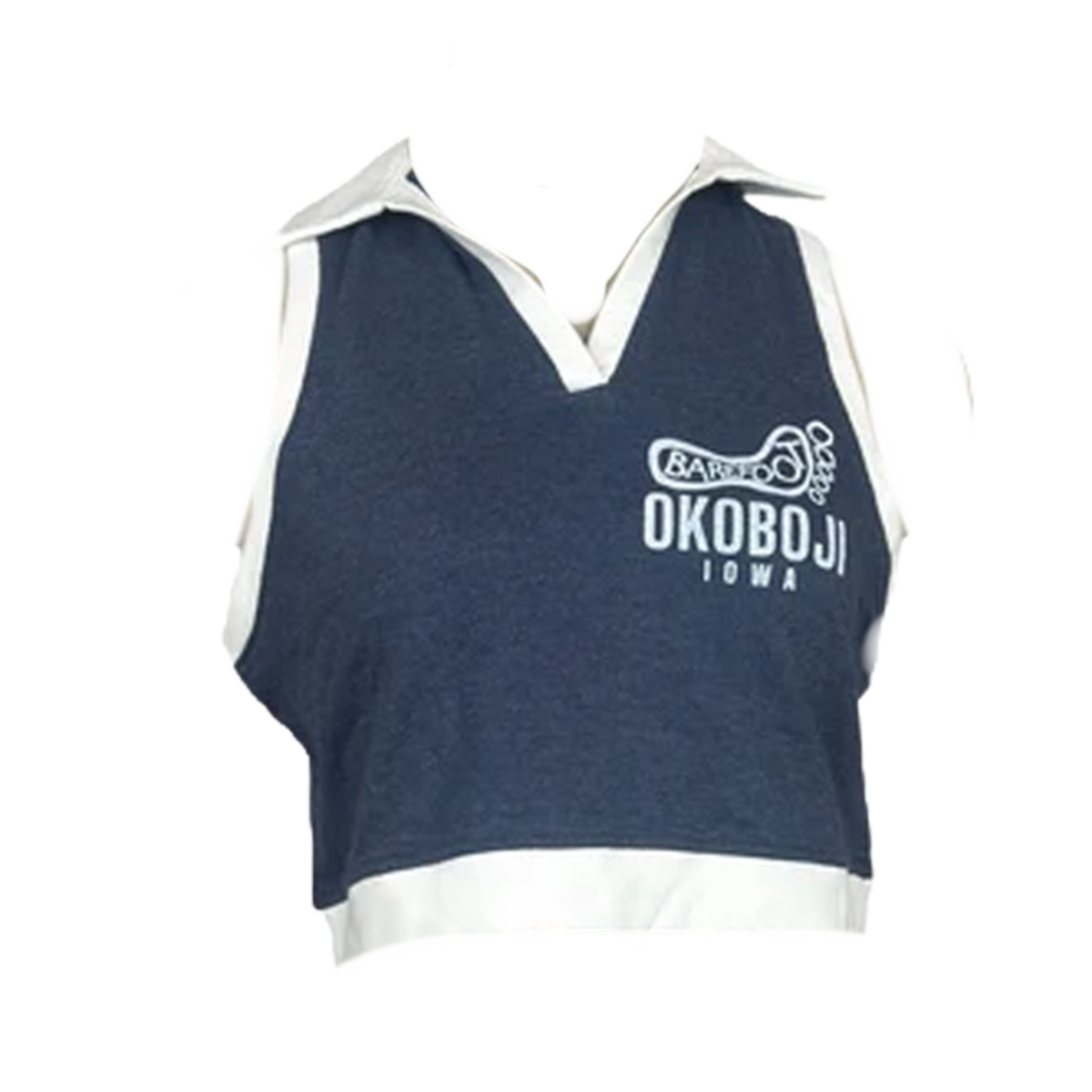 COLLARED CROP TANK BF LOGO