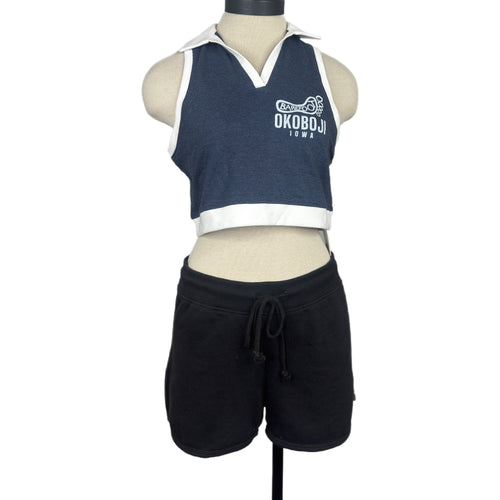 COLLARED CROP TANK BF LOGO