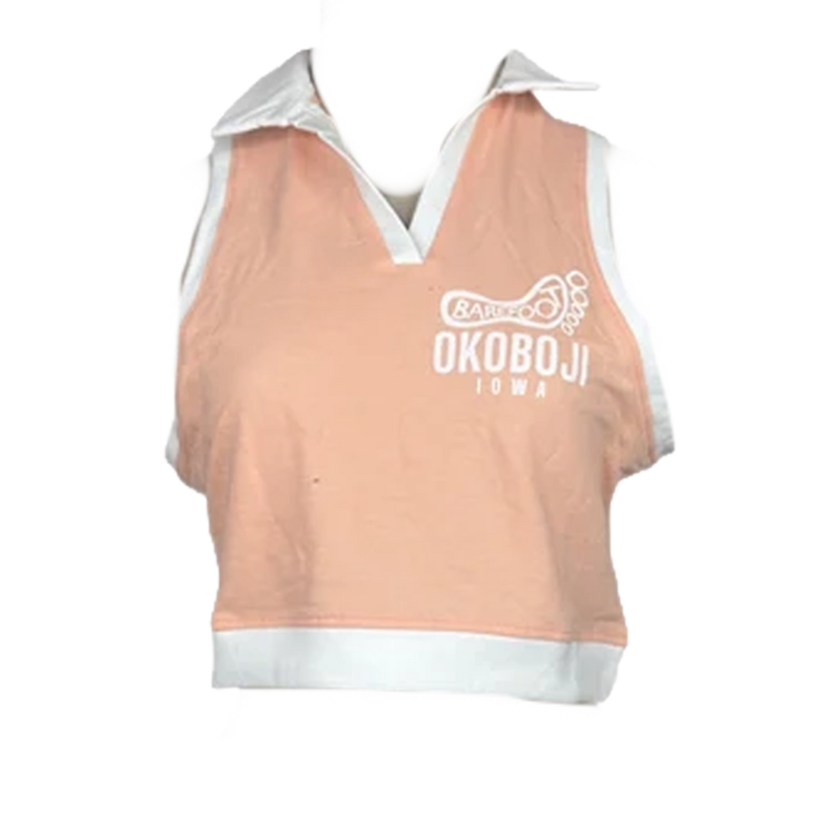COLLARED CROP TANK BF LOGO