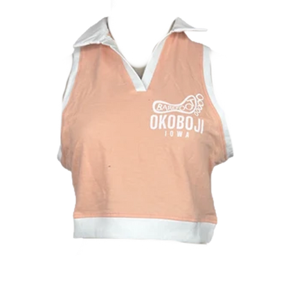 COLLARED CROP TANK BF LOGO
