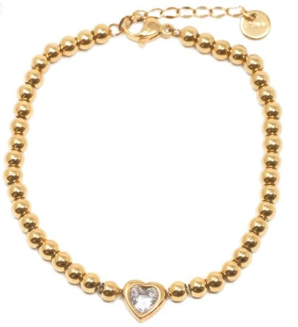 GOLD CHAIN HEART BRACELET